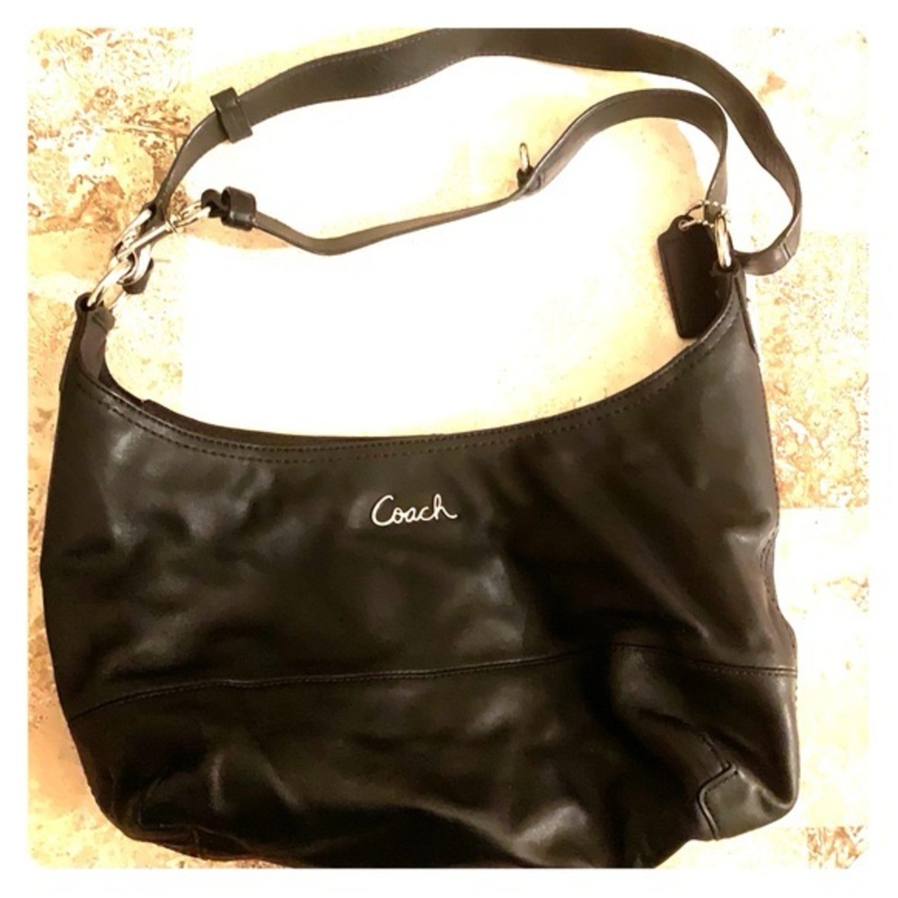 Coach Classic Black Leather Shoulder Bag